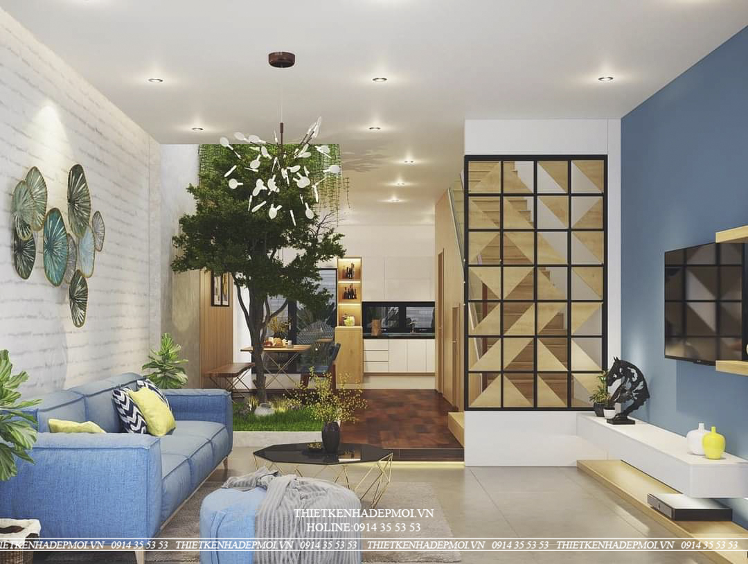 mẫu nhà 1 trệt 1 lầu sân thượng