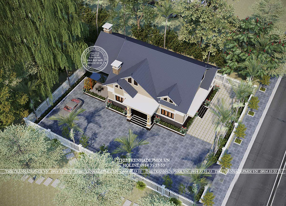 Nhà cấp 4 200m2 mái thái sang trọng thu hút