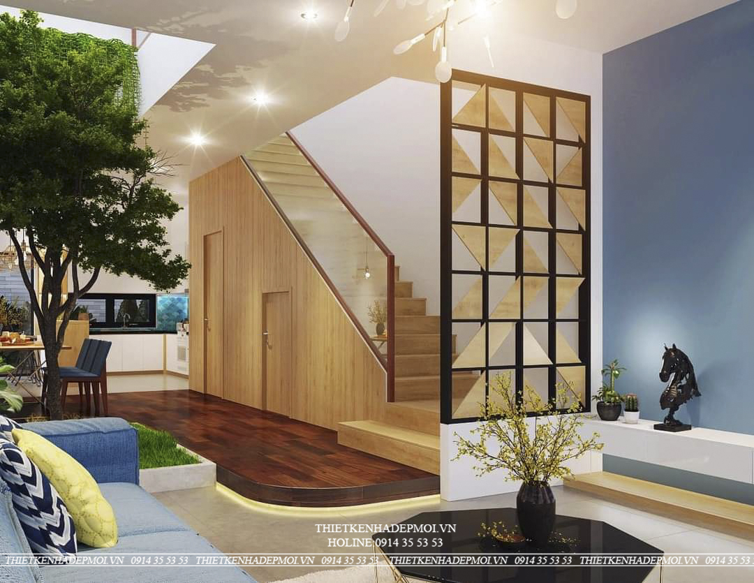 mẫu nhà 1 trệt 1 lầu sân thượng