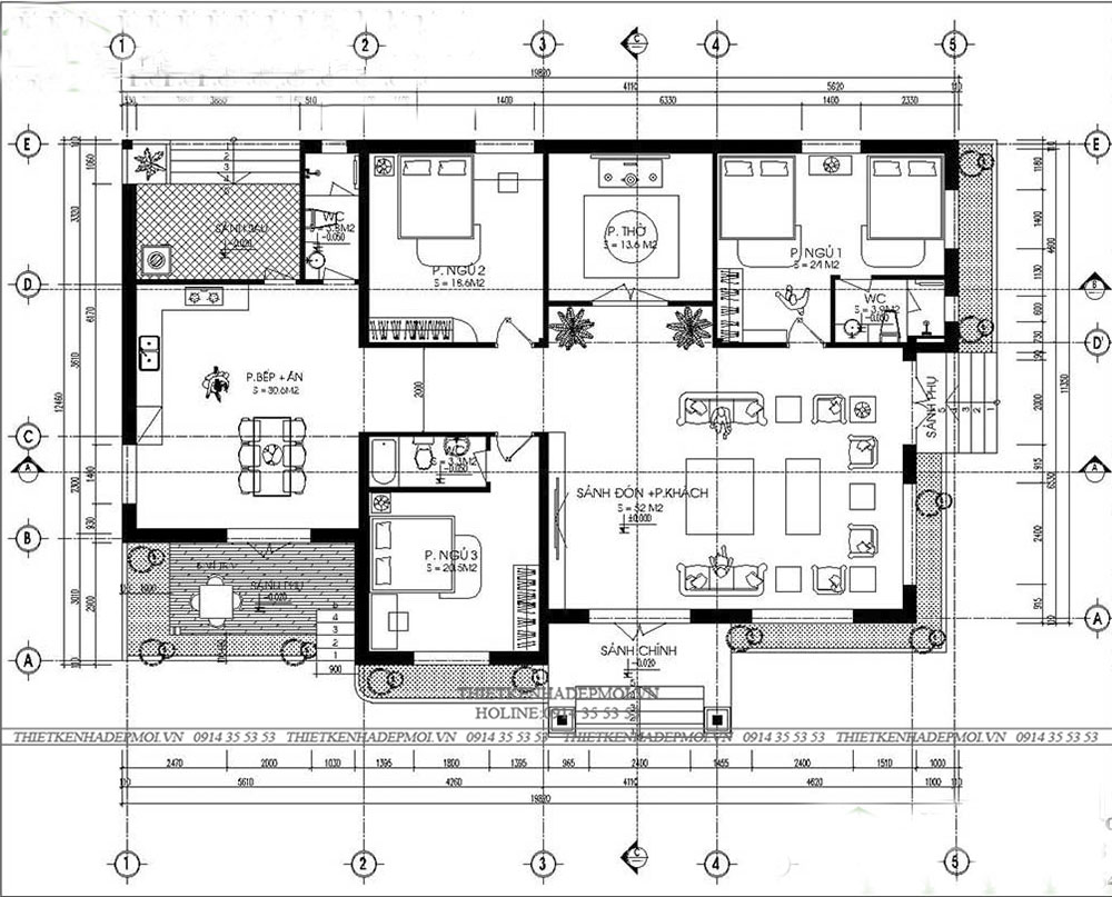 Nhà cấp 4 200m2 mái thái sang trọng thu hút