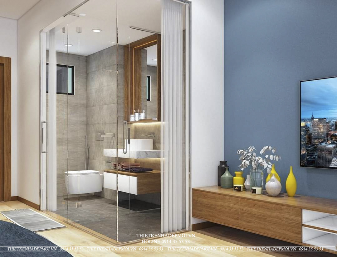 mẫu nhà 1 trệt 1 lầu sân thượng