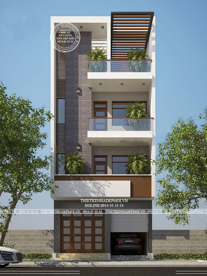 nhà hiện đại 4 phòng ngủ