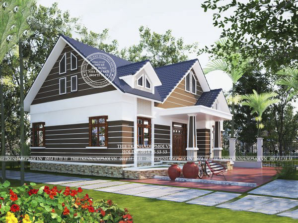 Bảng thiết kế nhà cấp 4 110m2 3 phòng ngủ.