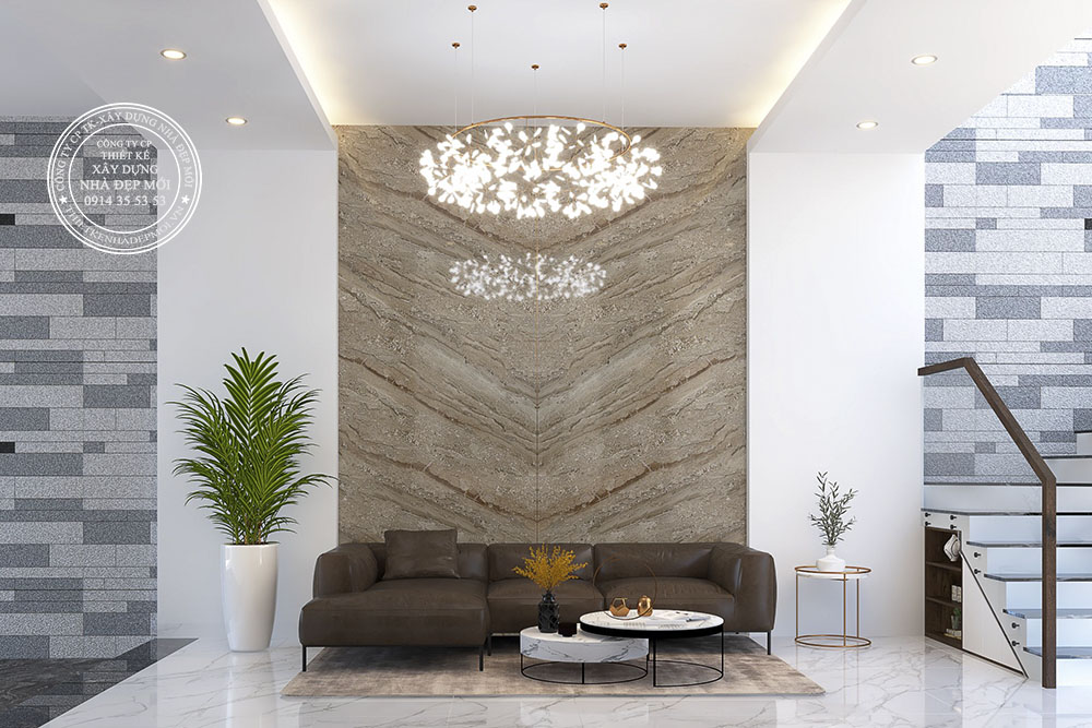 Mẫu nhà phố hiện đại ốp gạch sang trọng