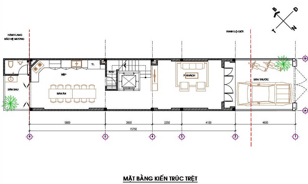 Mẫu nhà phố tân cổ điển 5 tầng có lửng đẹp