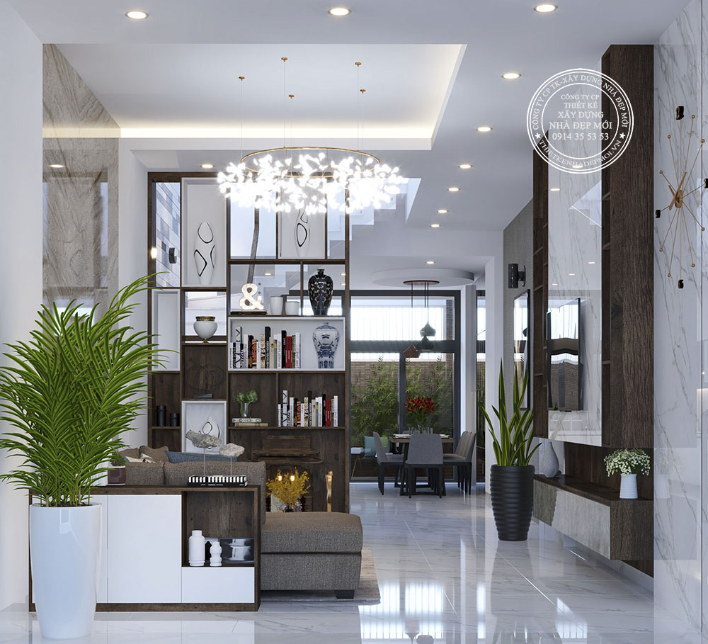Mẫu nội thất nhà phố hiện đại 4 tầng