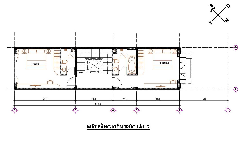 Mẫu nhà phố tân cổ điển 5 tầng có lửng đẹp