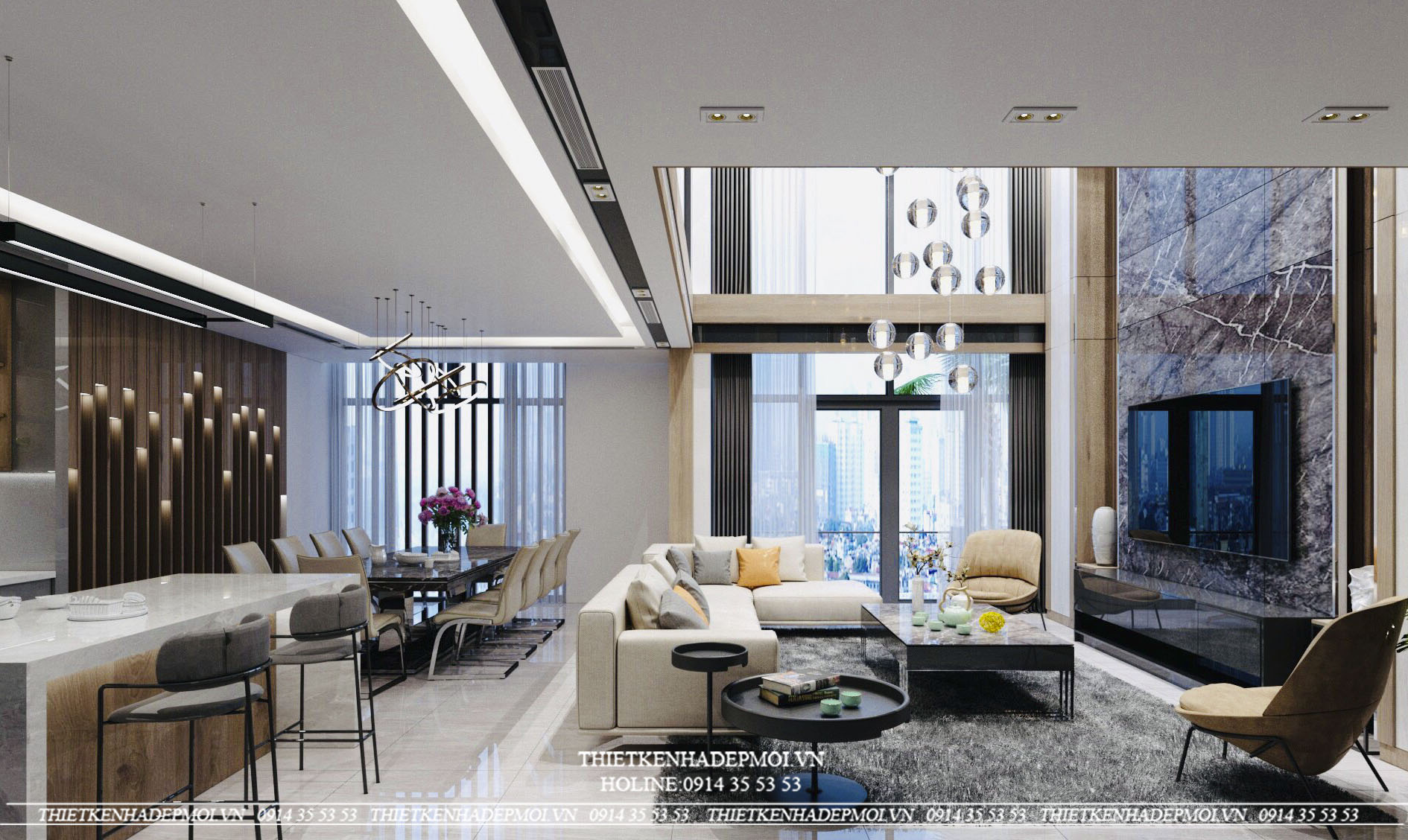 nội thất nhà phố đẹp sang trọng