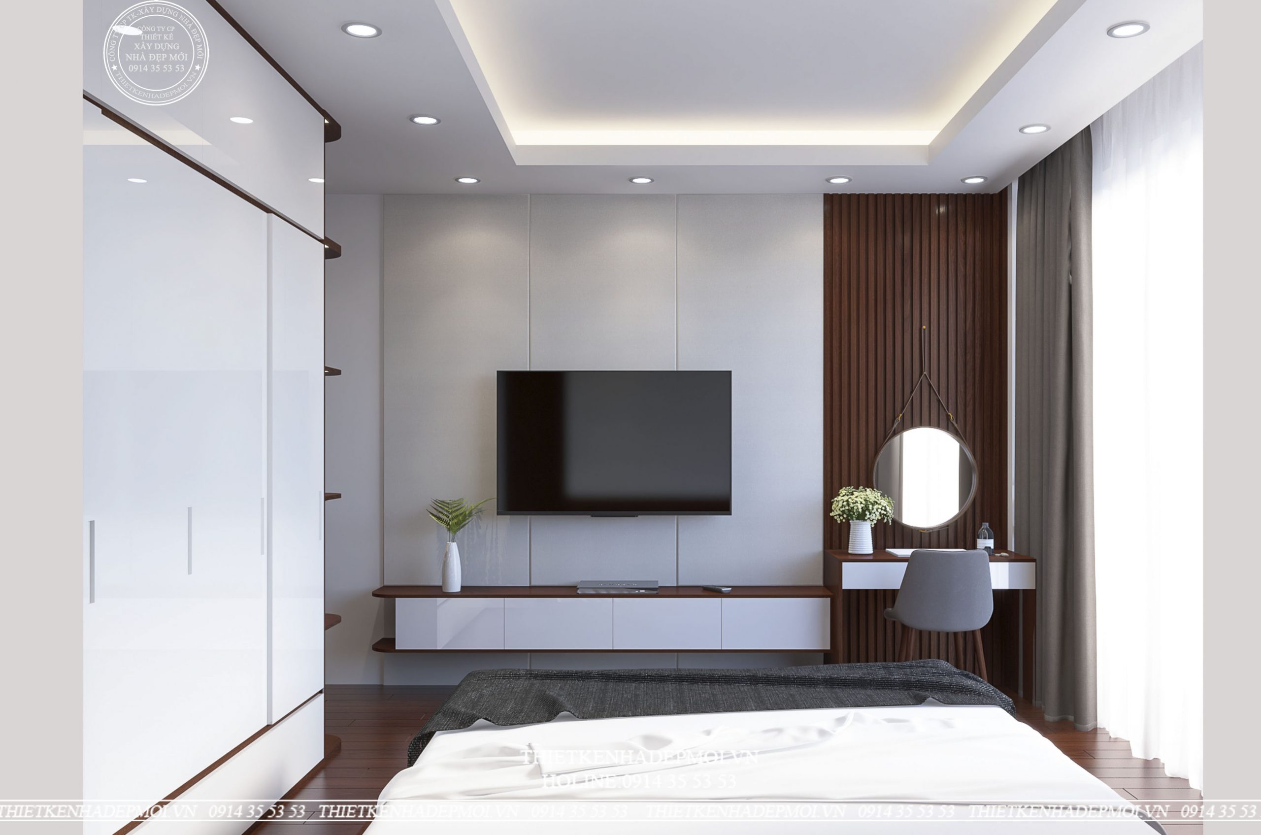 Mẫu nội thất nhà phố hiện đại 4 tầng