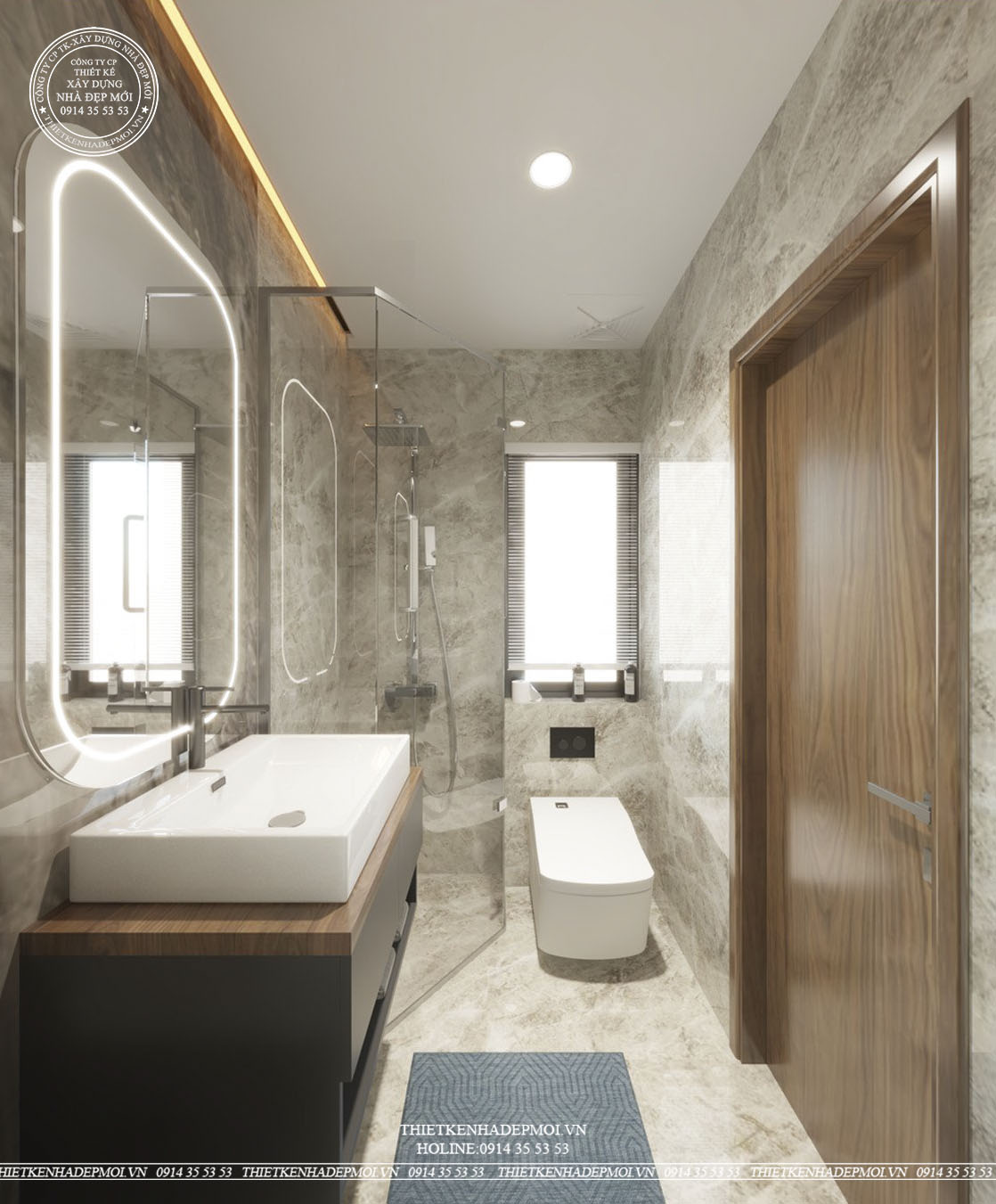 Mẫu nội thất nhà phố hiện đại 4 tầng