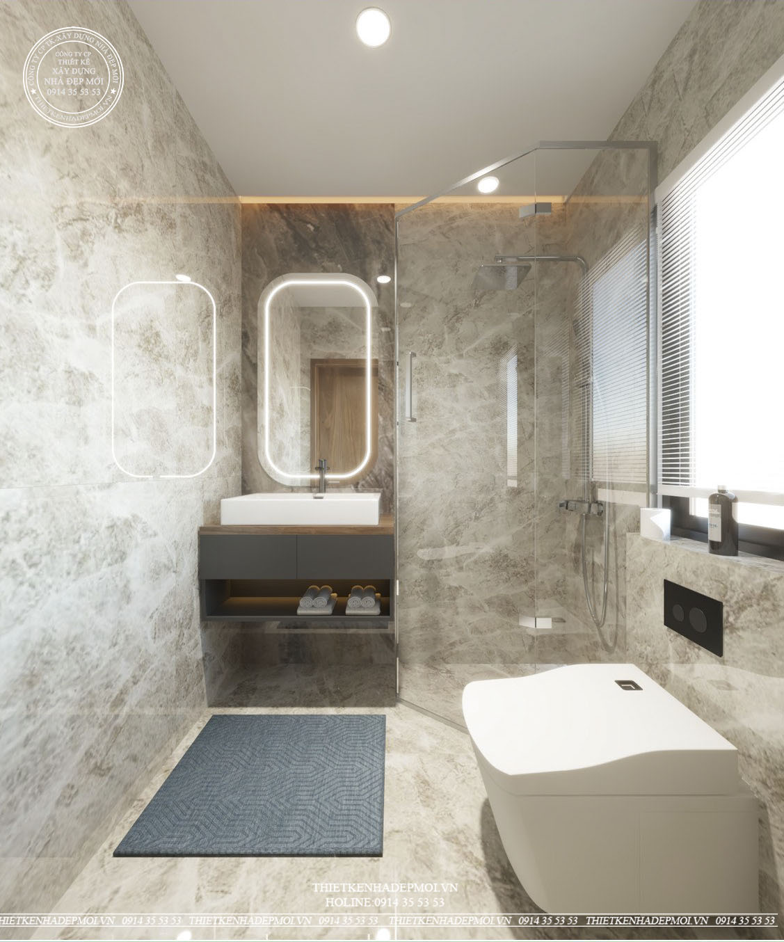 Mẫu nội thất nhà phố hiện đại 4 tầng