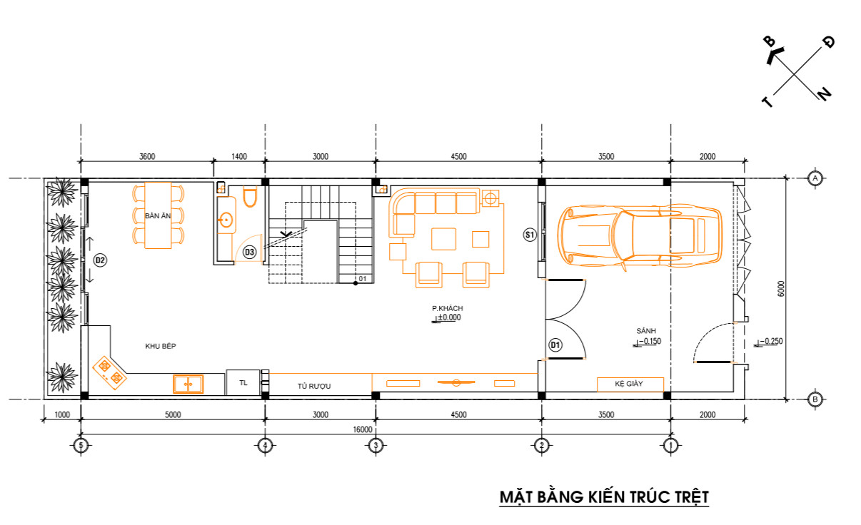 mẫu nhà phố 3 tầng