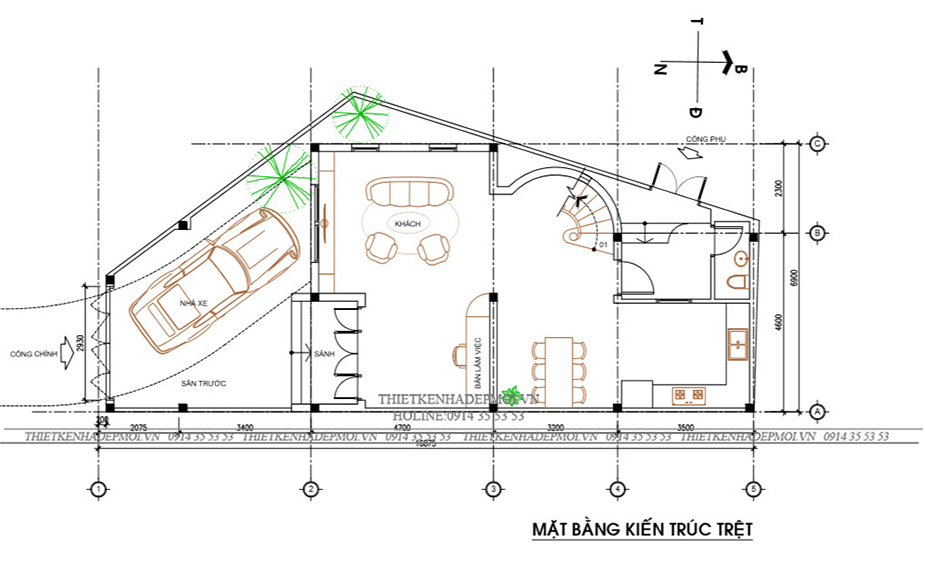 Thiết kế biệt thự 2 mặt tiền 3 tầng hiện đại&nbsp;và sang trọng.