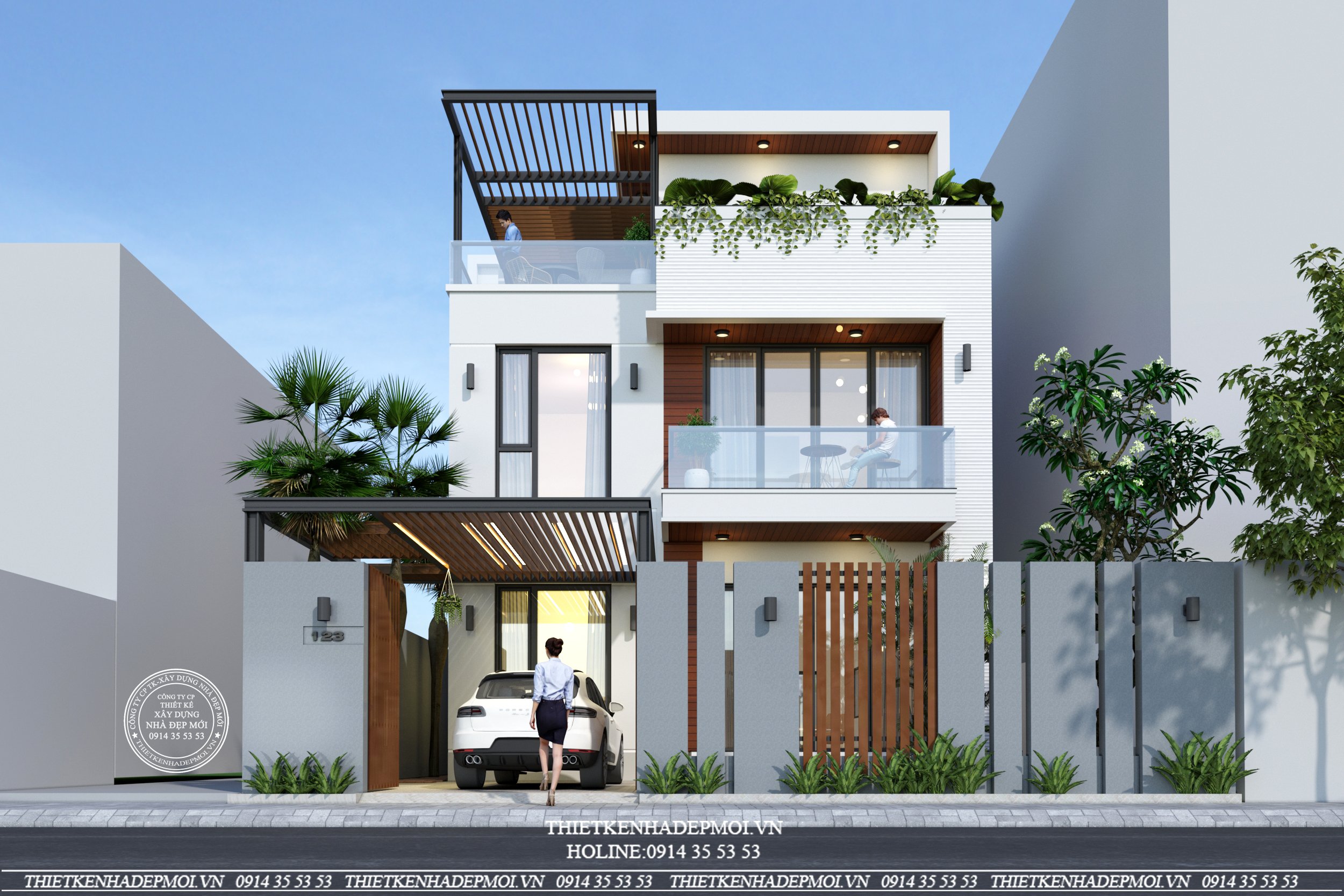 Mẫu nhà 3 tầng hiện đại, biệt thự mini hiện đại tại bình phước