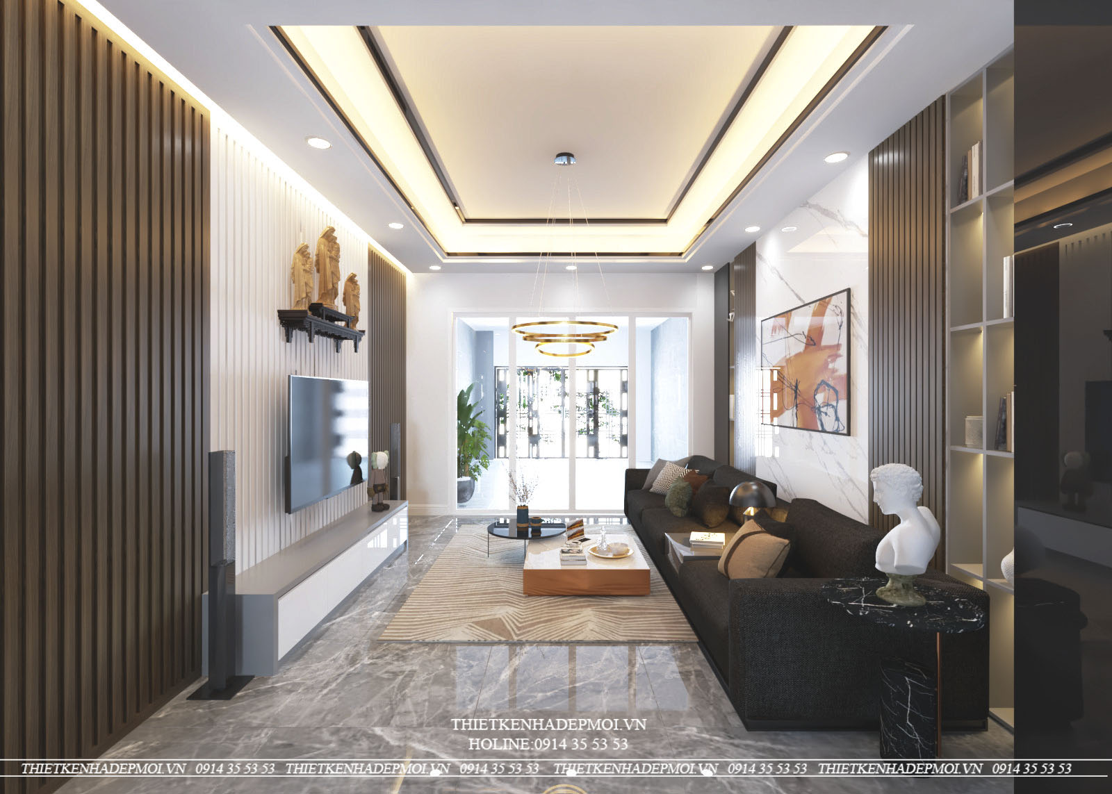 Mẫu nội thất nhà phố 3 tầng hiện đại tại biên hòa