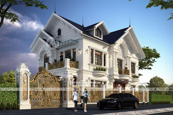 Thiết kế biệt thự mái thái 2 mặt tiền