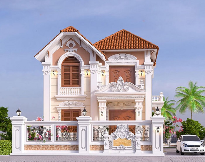 Mẫu biệt thự kiểu Pháp 2 tầng đang rất được yêu thích