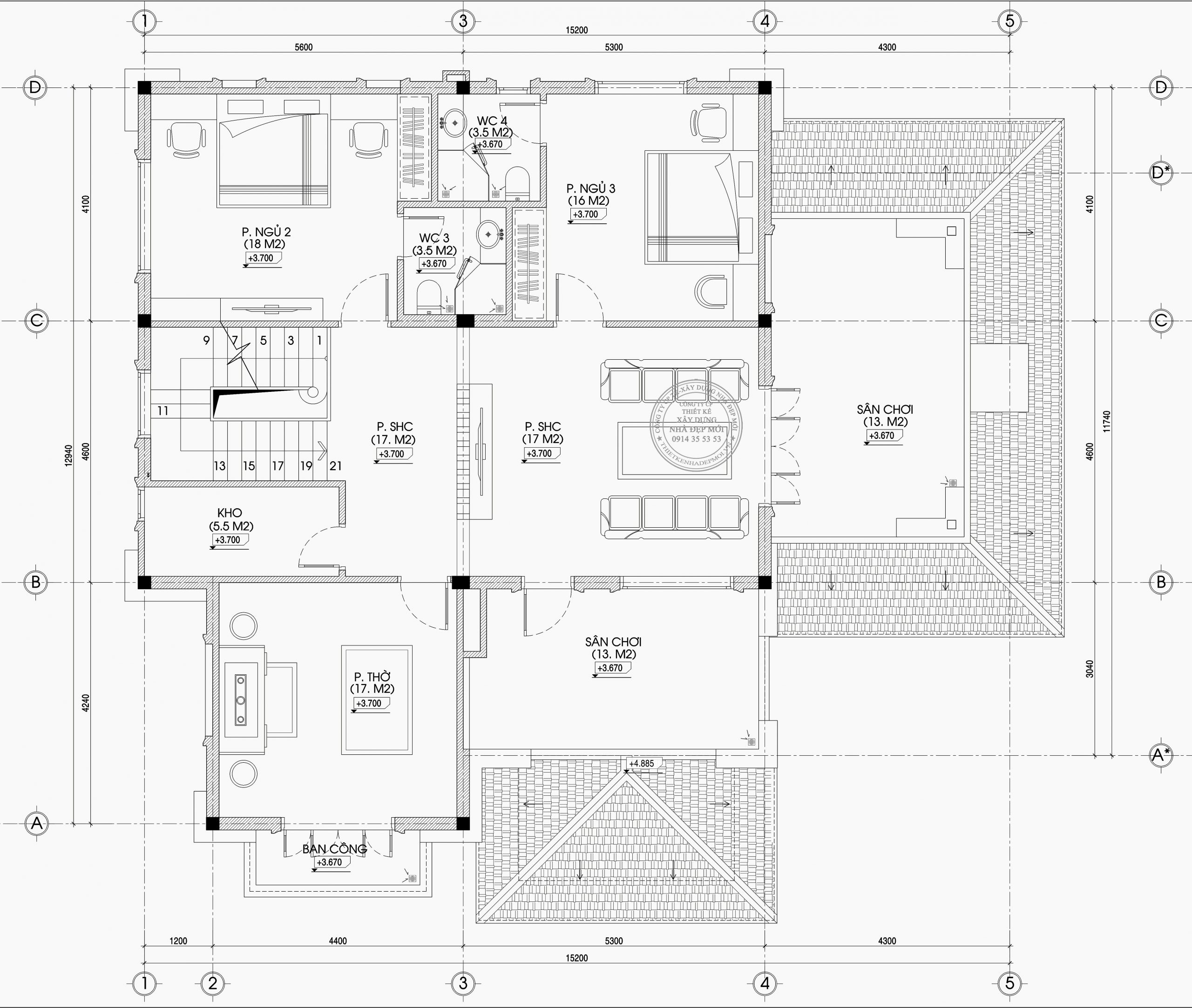 Mẫu biệt thự sân vườn 2 tầng hiện đại của chú điền ninh thuận