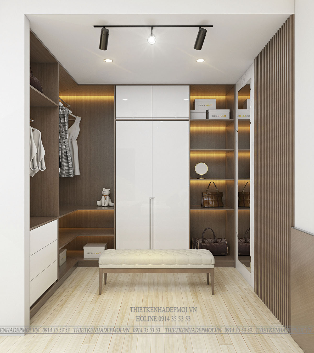 Mẫu nội thất đẹp hiện đại với tông gỗ trầm sang trọng