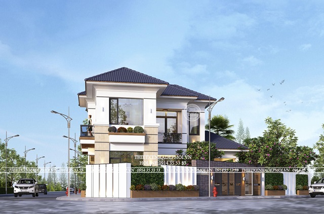 Mặt tiền biệt thự hiện đại 2 mặt tiền 2 tầng, chị Linh – Cần Giờ