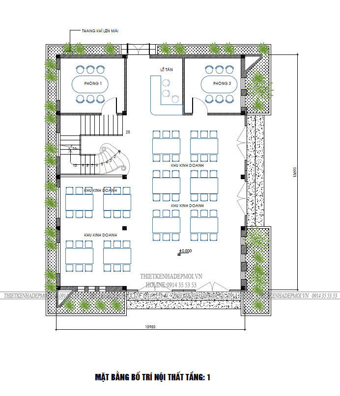 Thiết kế nhà hàng 2 tầng hiện đại chị yến ở cần thơ