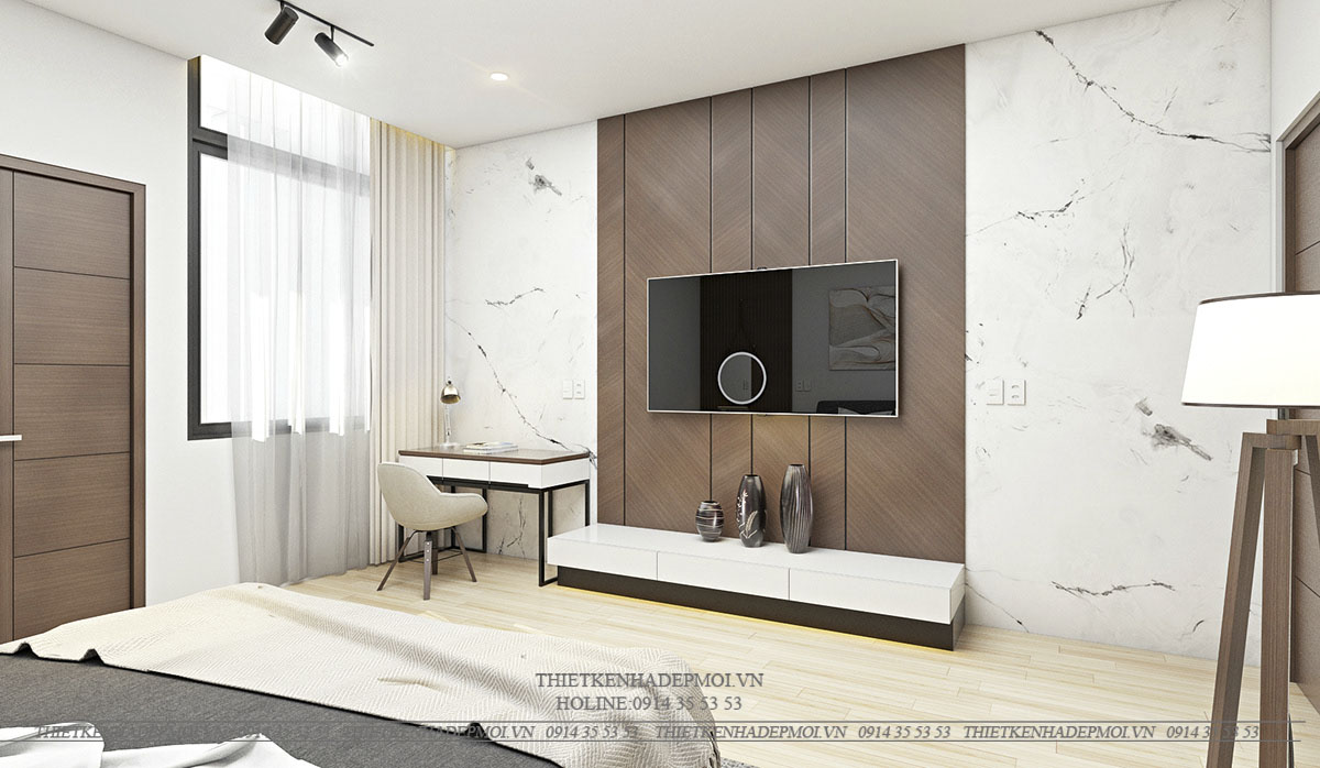 Mẫu nội thất đẹp hiện đại với tông gỗ trầm sang trọng