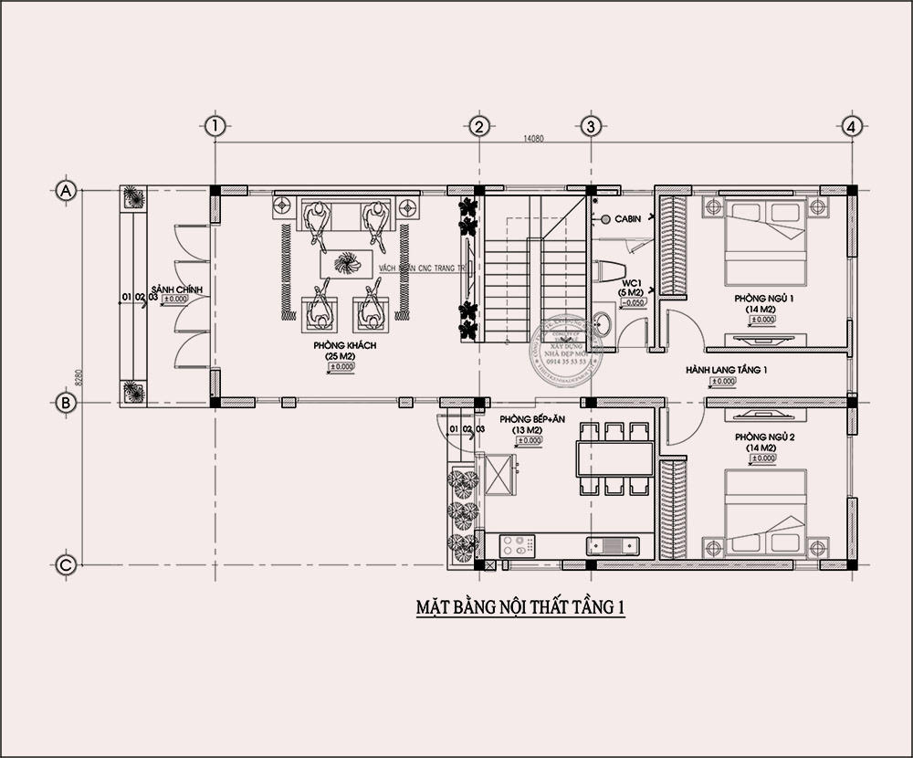 Mẫu nhà mái thái đẹp 2 tầng (kiến trúc chữ l) của anh tuấn đồng nai
