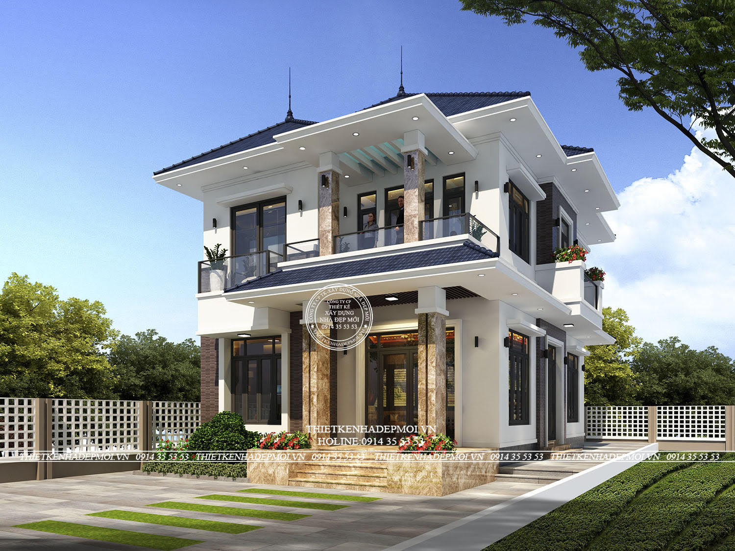 Biệt thự 2 tầng mái nhật