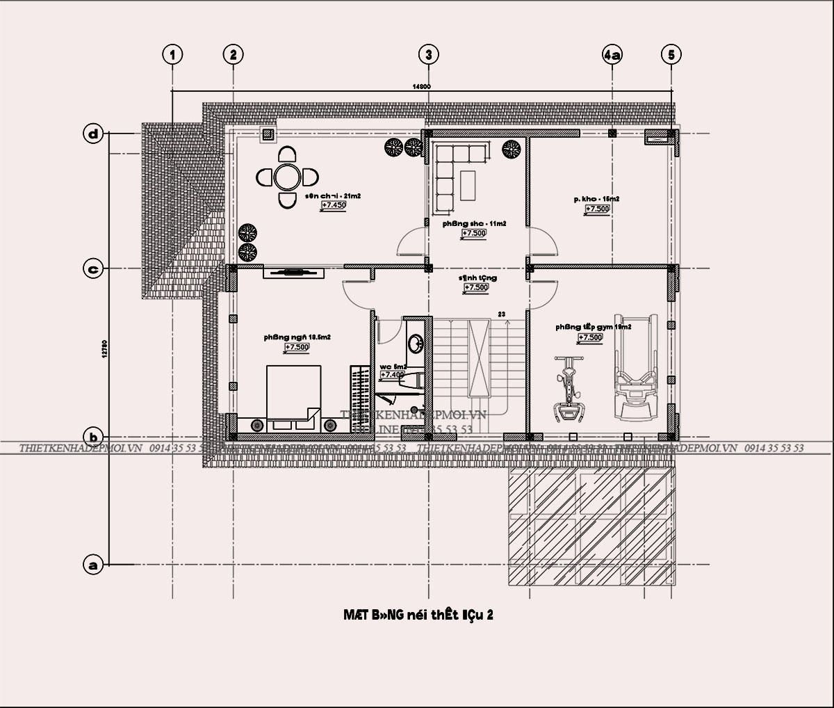 mẫu biệt thự 1 trệt 2 lầu