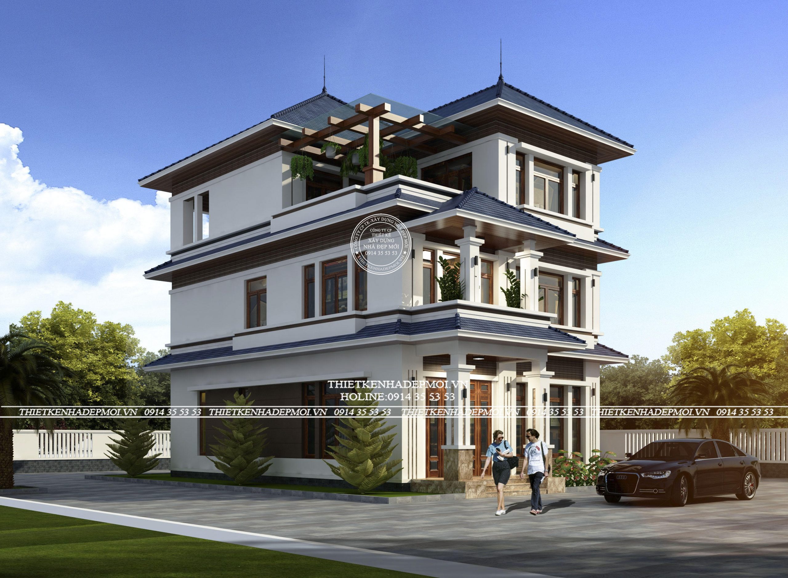 Mẫu biệt thư sân vườn 