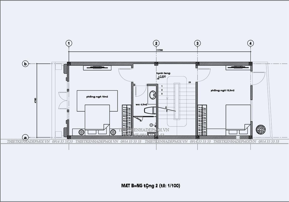 Tầng 2 mang lại những công năng tiện ích cho chủ nhà