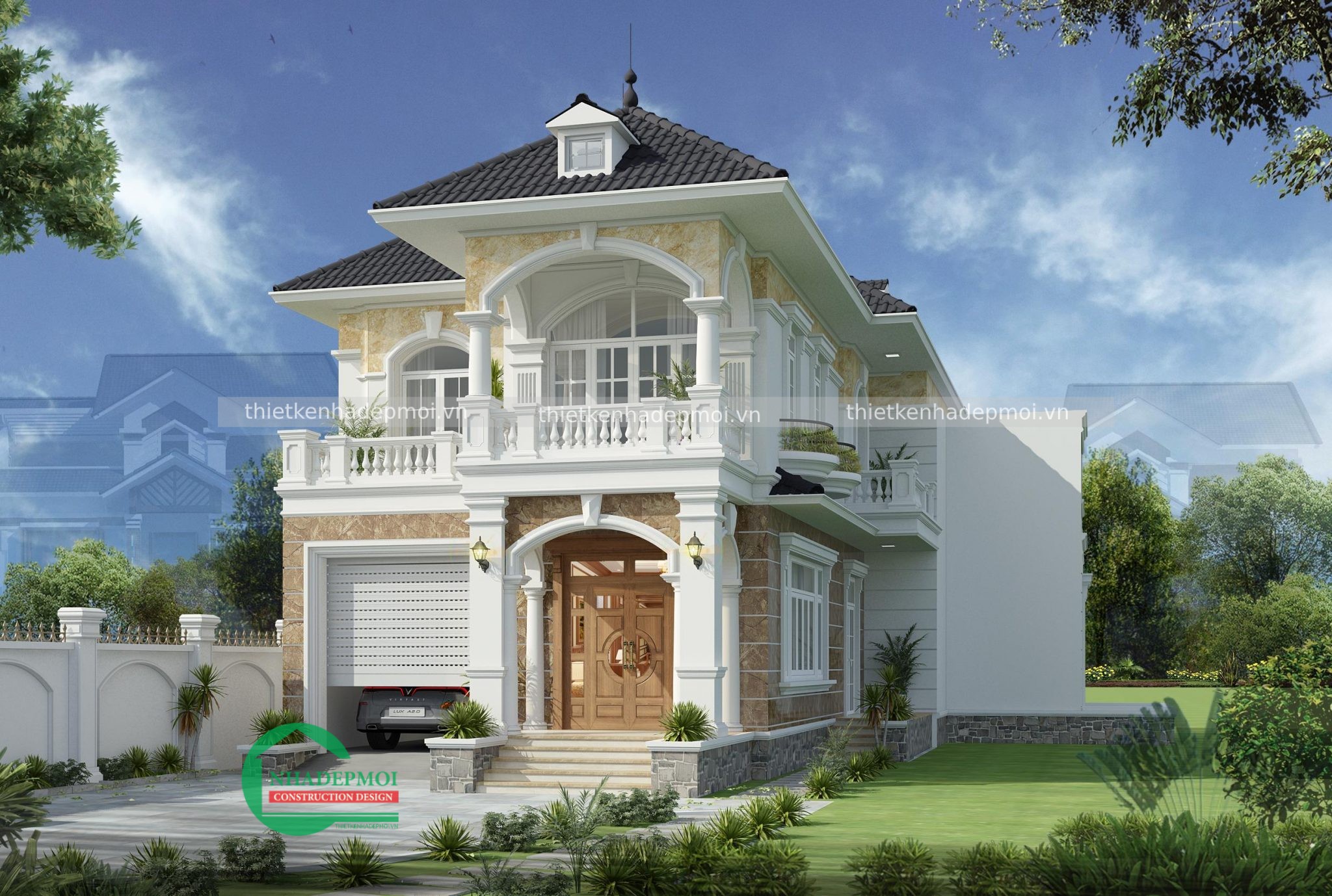 mẫu biệt thự 2 tầng