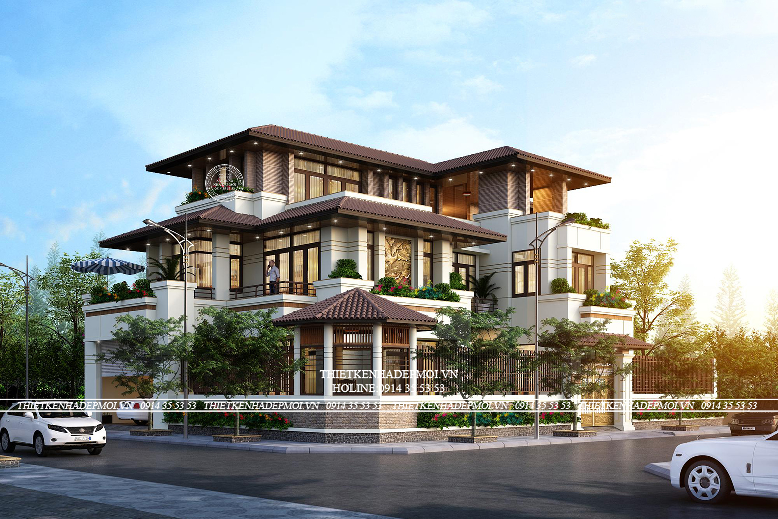 Mẫu biệt thự đẹp 3 tầng