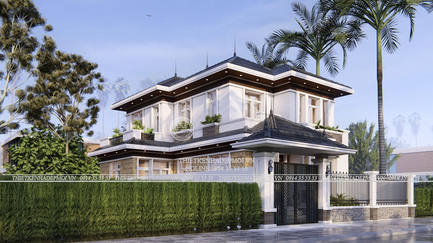 Mặt tiền biệt thự 2 tầng Anh Thanh ở Vũng Tàu
