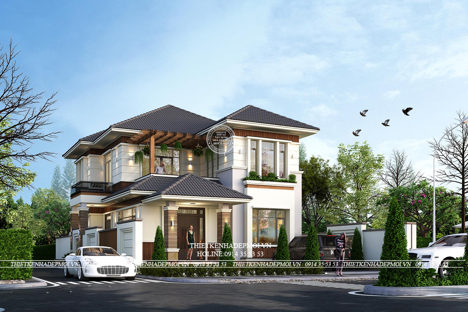 Phối cảnh sinh động của thiết kế biệt thự mini