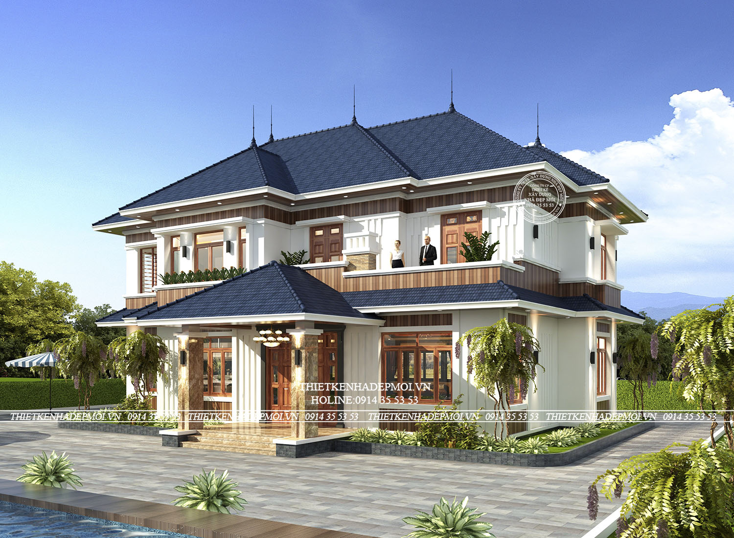 Mẫu biệt thự hiện đại 2 tầng độc đáo
