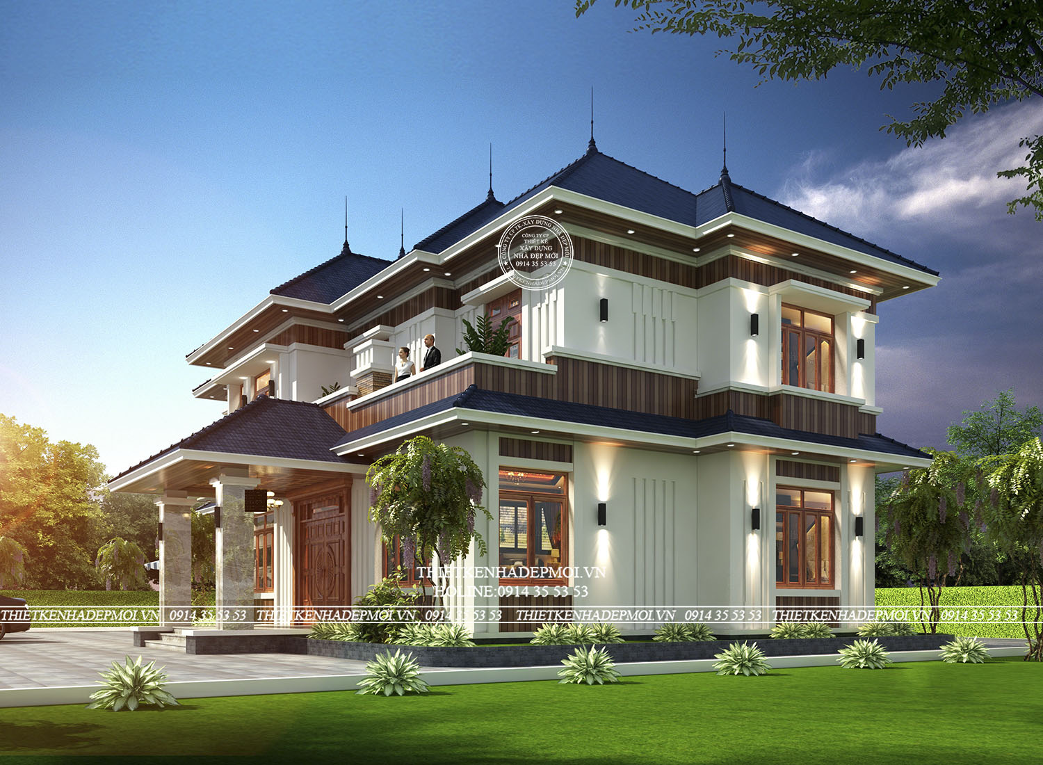Mẫu biệt thự sân vườn 2 tầng đẹp&nbsp;