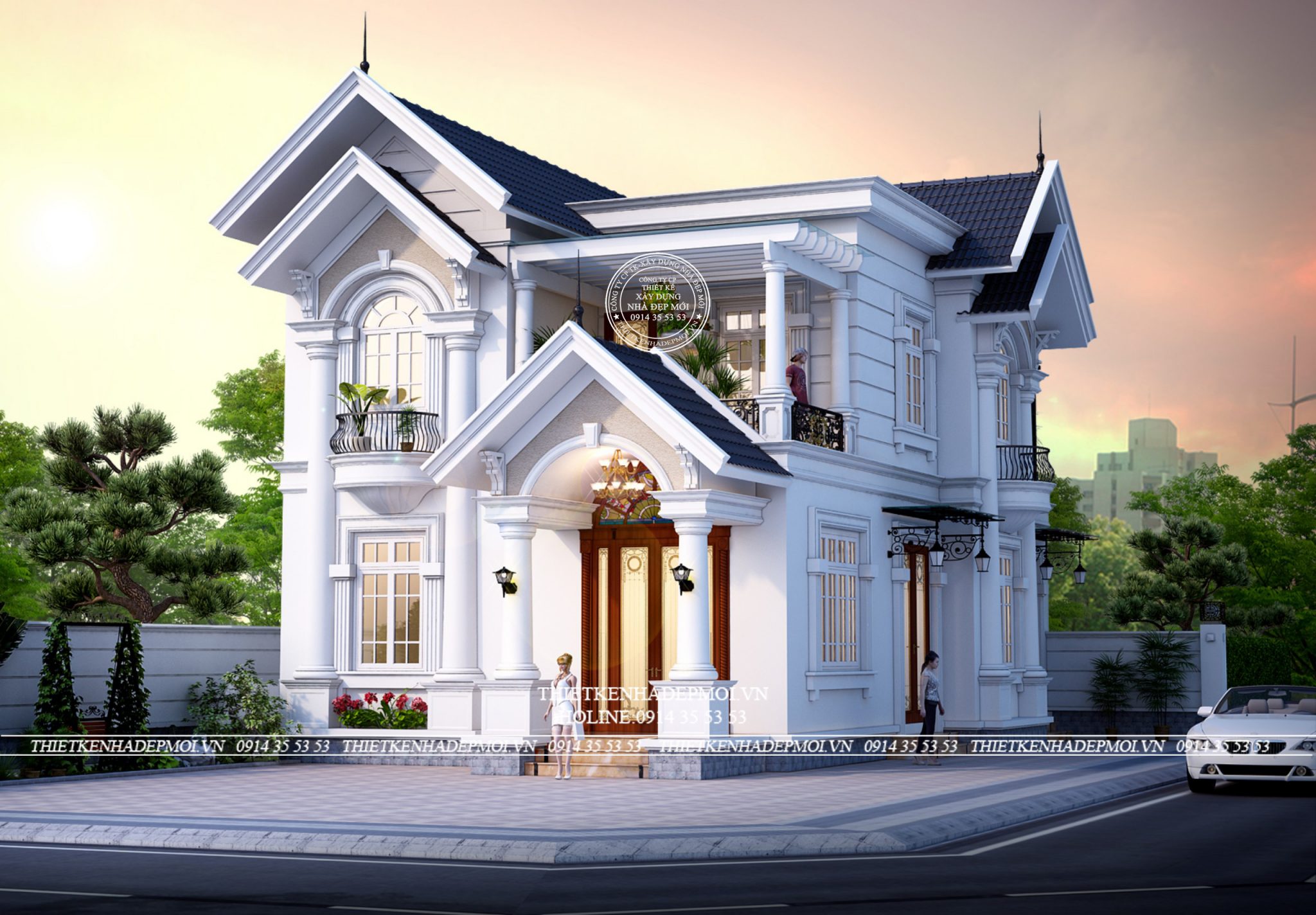 Mẫu biệt thự mái Thái đẹp 2 tầng của Anh Hoàng