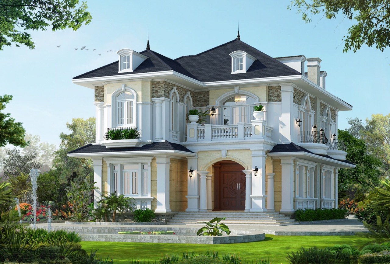 Mẫu biệt thự tân cổ điển 2 tầng nguy nga của Anh Hùng