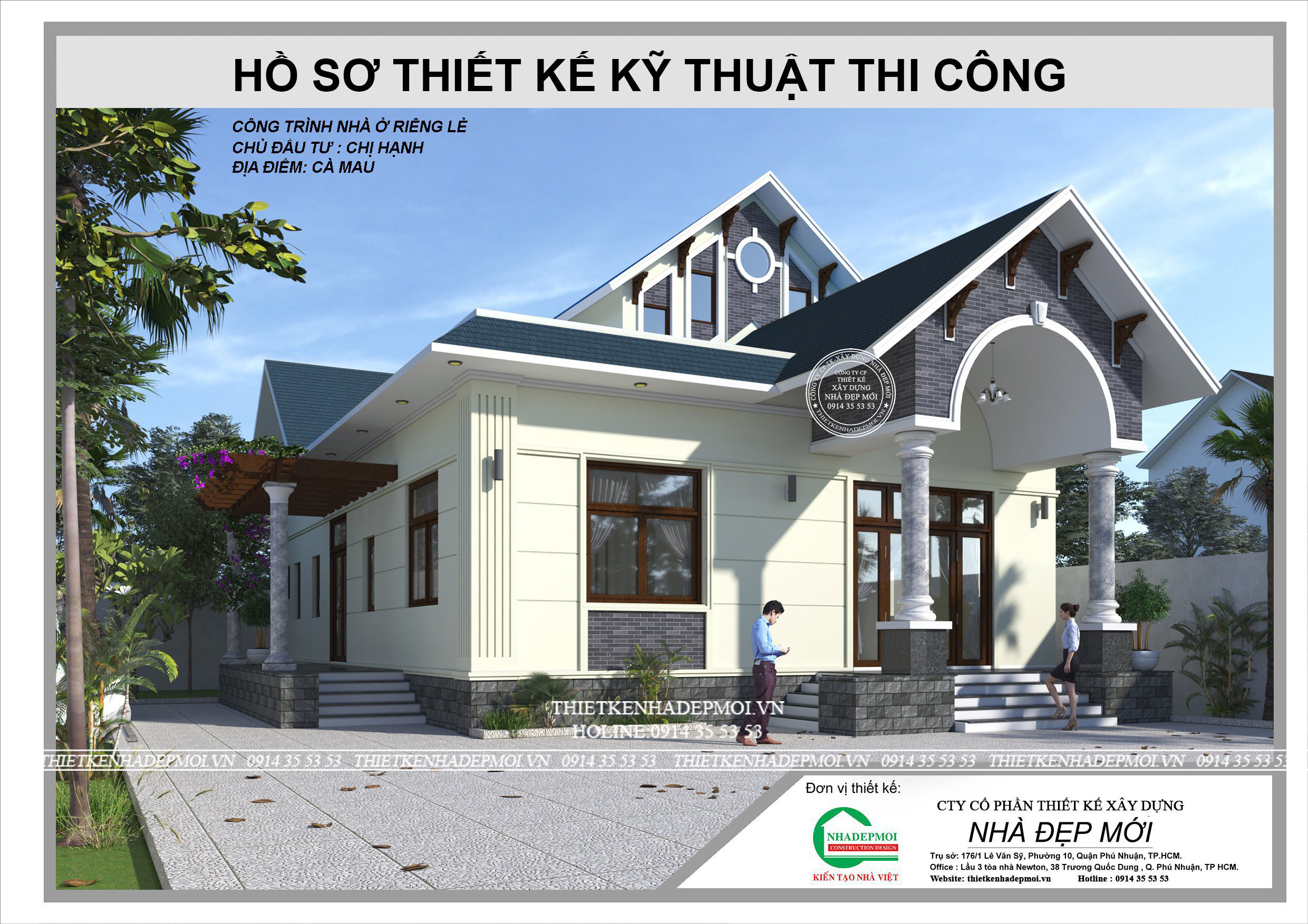 Mẫu nhà mái thái đẹp của chị Hạnh