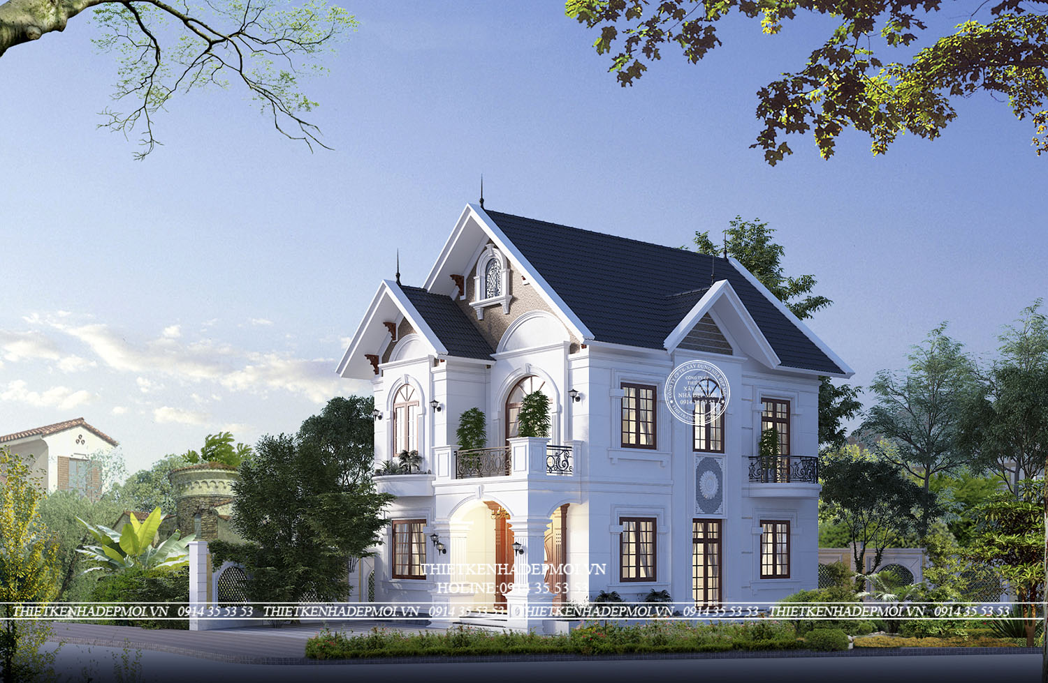Mẫu nhà mái thái 2 tầng của Chị Hương