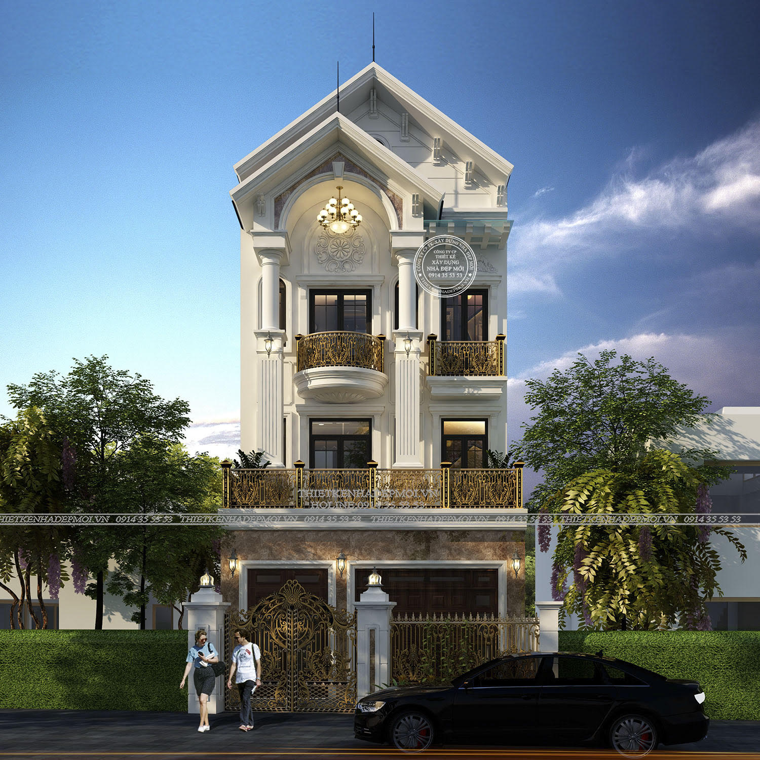 Mẫu nhà phố 3 tầng mái thái của Anh Phong
