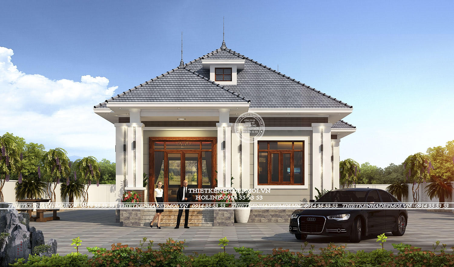 Mẫu nhà vườn cấp 4 mái Nhật khang trang, hiện đại ở Bình Phước
