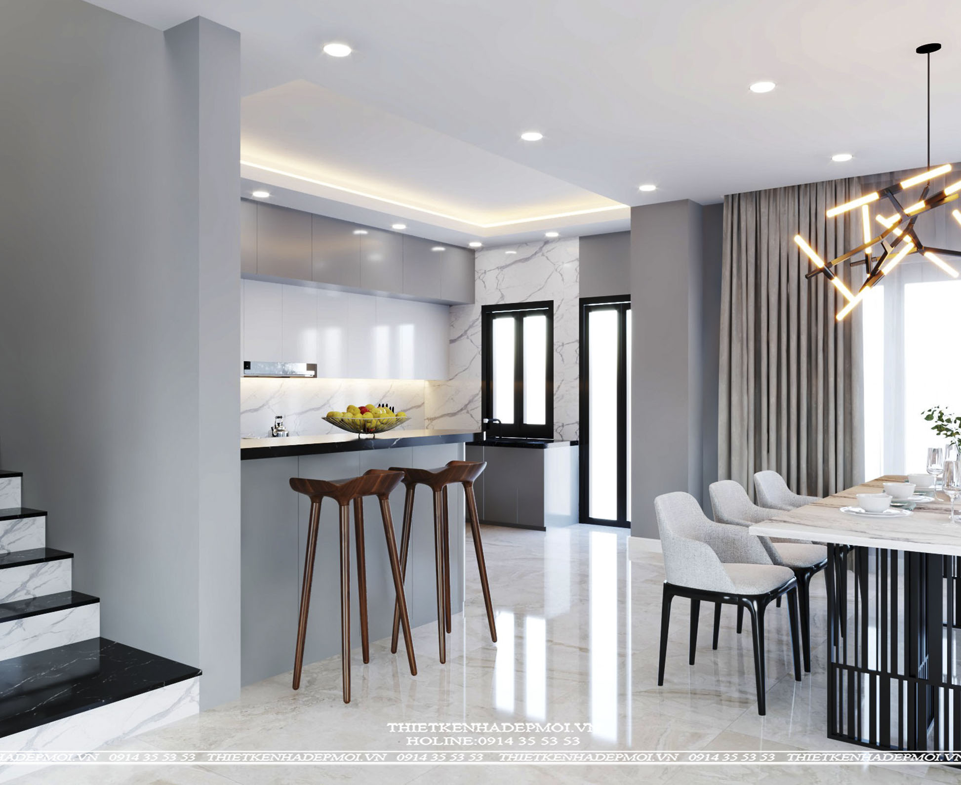 Mẫu thiết kế nội thất hiện đại biệt thự tại bình phước