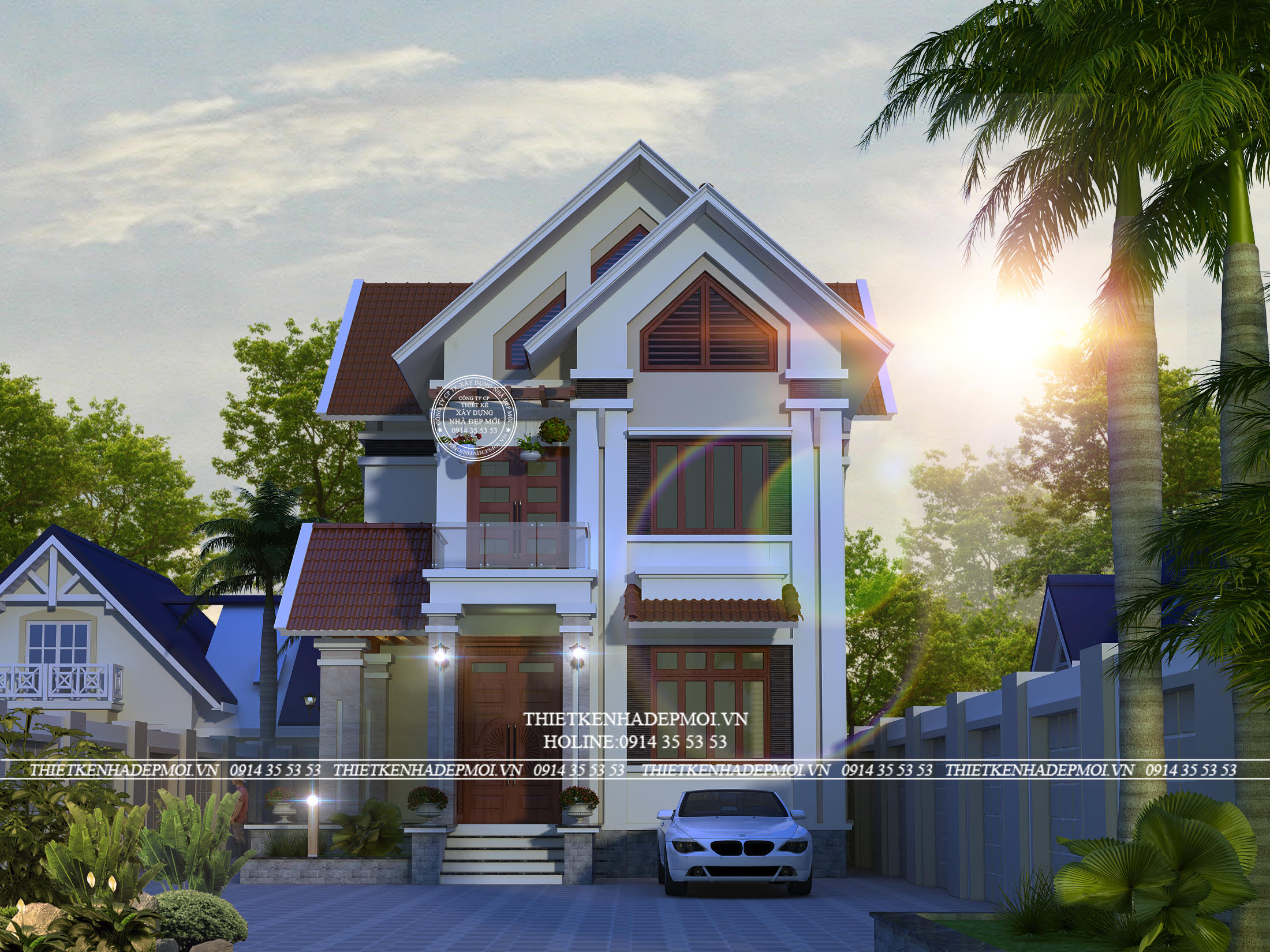 Mẫu biệt thự mái thái 