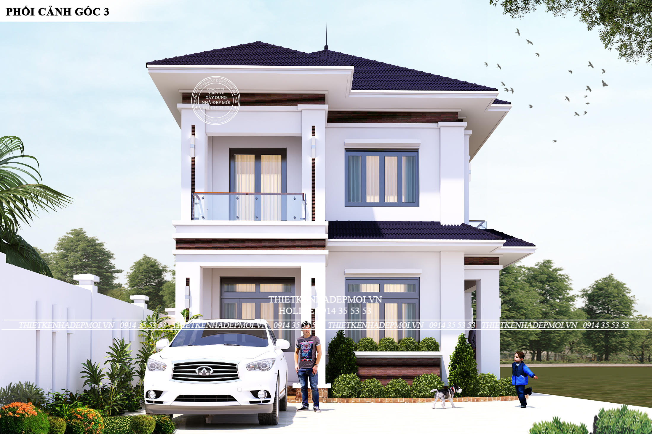Mẫu thiết kế biệt thự 2 tầng