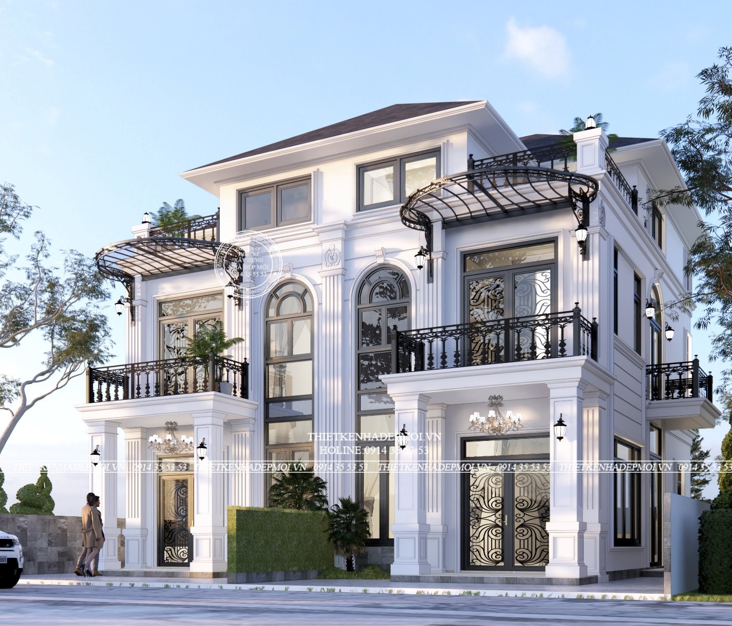 Nguyên liệu sử dụng để làm các loại cửa, lan can, mái vòm đều là sắt mỹ thuật