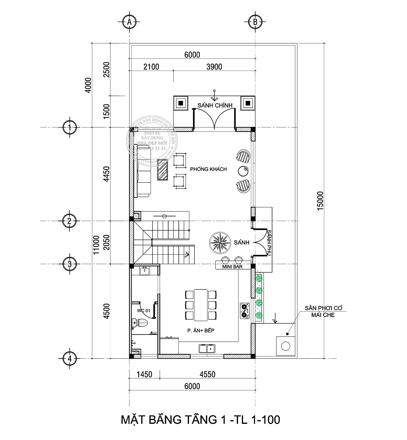 Mặt bằng tầng 1