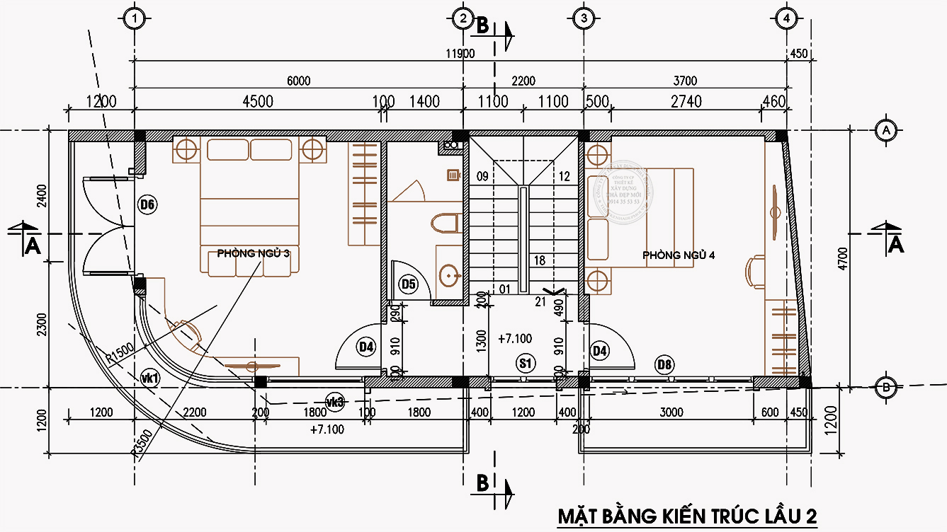 Mẫu thiết kế nhà phố hiện đại 4 tầng 2 mặt tiền ấn tượng