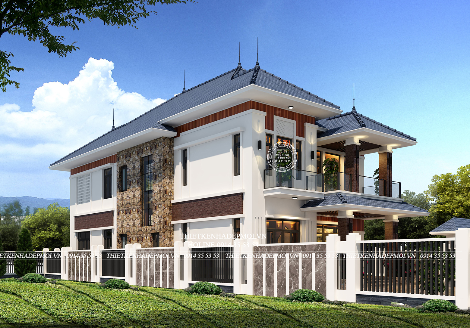 Phối cảnh của mẫu biệt thự hiện đại&nbsp;